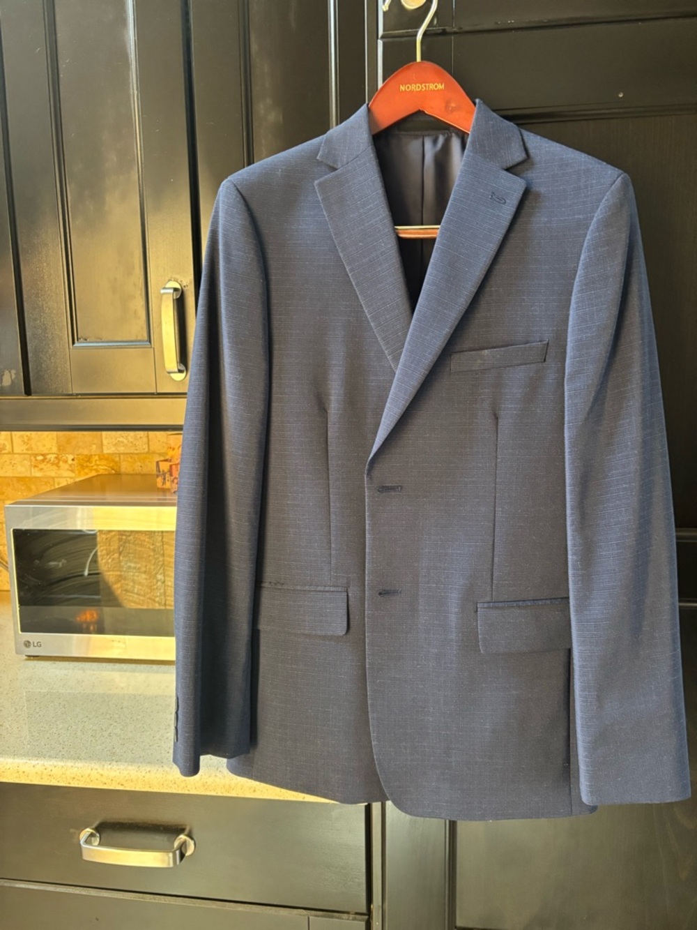 Nordstrom Navy Blue Youth Single-Breasted Suit Jacket (skinny style)